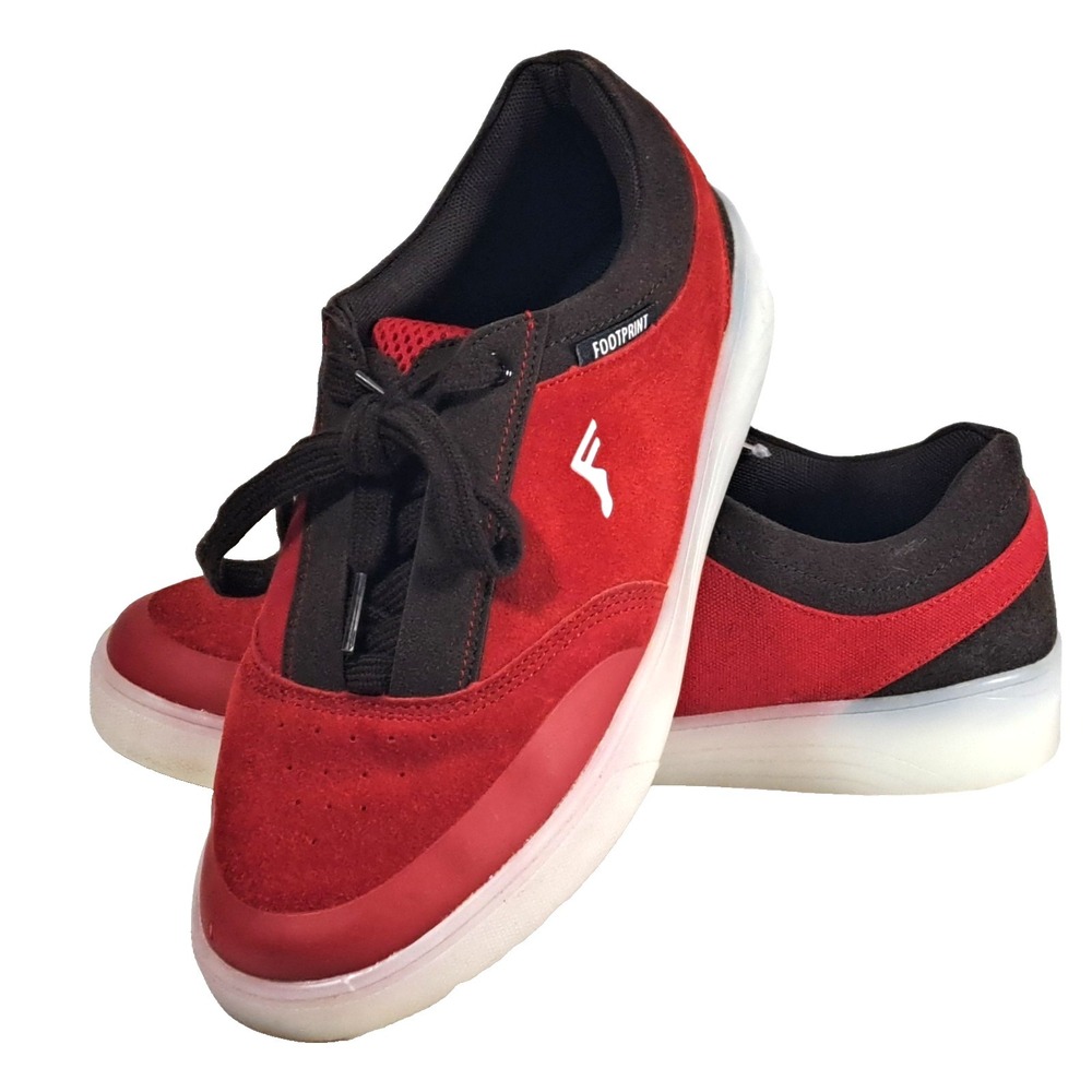Footprint Kingfoam Mens Skate Shoes Red Black‎ Suede Low Top Sneakers